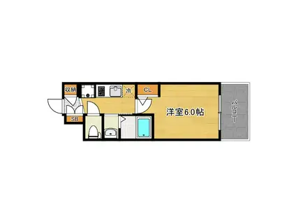 エステムコート難波ウエストサイドVIIIエクシーナ(1K/11階)の間取り写真