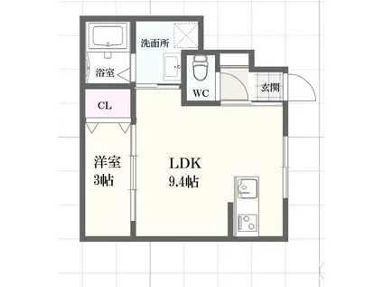 ボヌール妻鹿駅前(1LDK/1階)の間取り写真