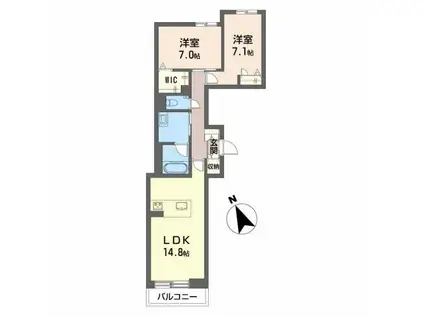 フロラシオン(2LDK/2階)の間取り写真