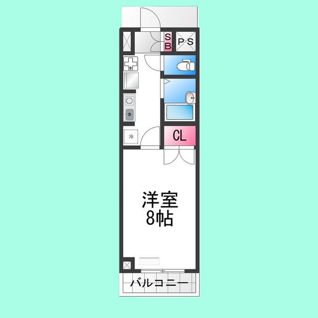 ヒストリカル堺(1K/6階)の間取り写真