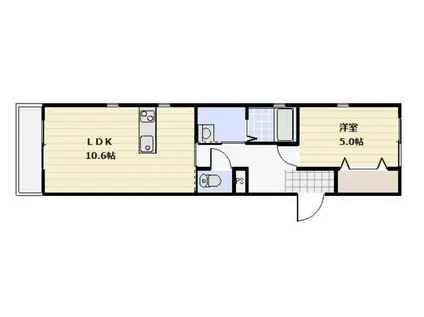 LA・TERRE(1LDK/3階)の間取り写真