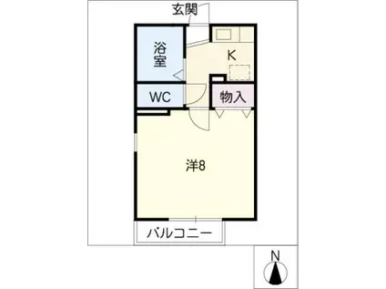 グランドール(1K/2階)の間取り写真