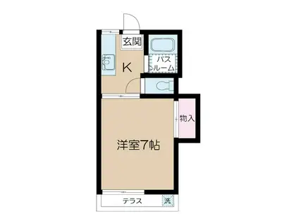 クレール大三(1K/1階)の間取り写真