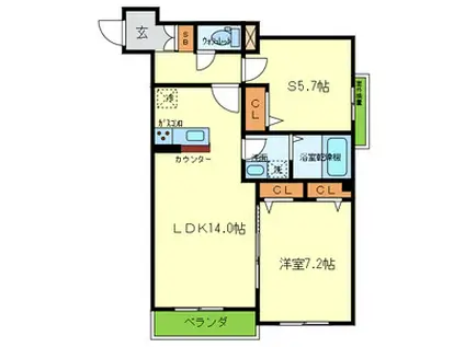 メゾンドゥプラザ(2LDK/3階)の間取り写真