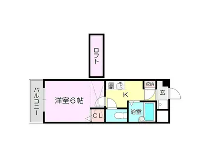 レジデンスヤマキ(1K/1階)の間取り写真