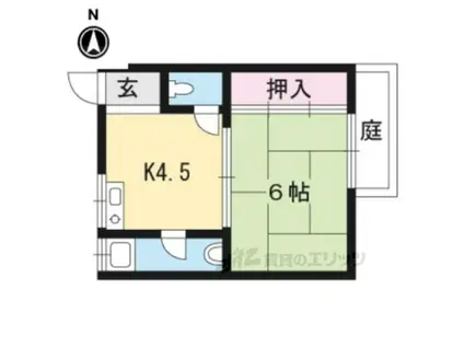 ファミール平安(1K/1階)の間取り写真
