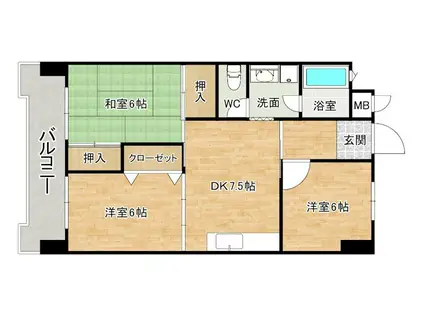 アネシス守恒(3DK/2階)の間取り写真