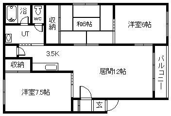 ファミリアプラザ(3LDK/2階)の間取り写真
