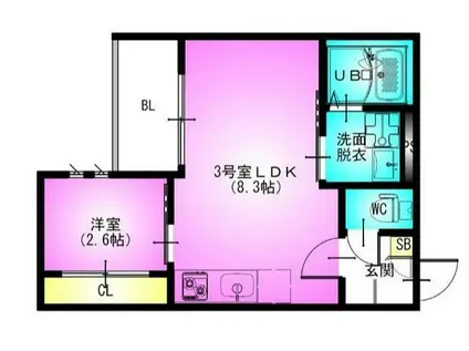 REGALEST 大宮(1LDK/2階)の間取り写真