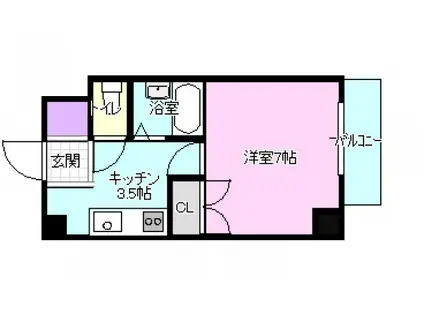 ロードワイドビル(1K/8階)の間取り写真