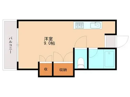 ミュゼットII(ワンルーム/1階)の間取り写真