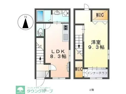 エターナルII(1LDK/2階)の間取り写真