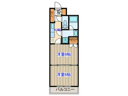 プレジュール八乙女(2K/6階)の間取り写真