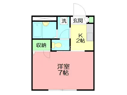 アーバングレイス(1K/2階)の間取り写真