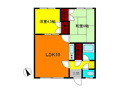 第2高橋マンション(2LDK/1階)の間取り写真