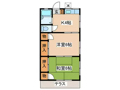 アップルハウス岩岡(2K/1階)の間取り写真