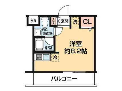 ARCOBALENO KAWASAKI ウエスト(ワンルーム/1階)の間取り写真