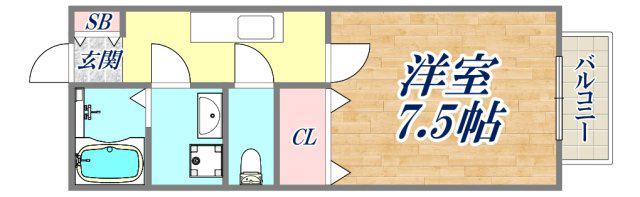 リラ苦楽園(1K/2階)の間取り写真