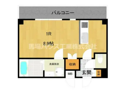 アビーコリーヌ(ワンルーム/2階)の間取り写真