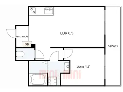 アルテハイム神戸・県庁前(1LDK/4階)の間取り写真