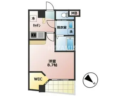 RE BIRTH道の尾(1K/2階)の間取り写真