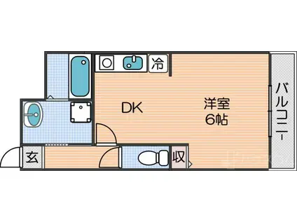 グランドコートN(1DK/1階)の間取り写真