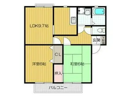 エルパティオ寿(2LDK/1階)の間取り写真