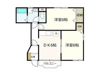 ラ・ラ・キャメロン(2DK/1階)の間取り写真