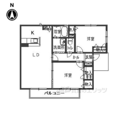 イデアルコート(2LDK/1階)の間取り写真