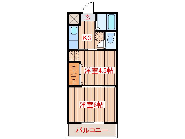 福住ソフィア(2K/1階)の間取り写真