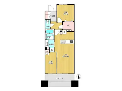 プラウド京王聖蹟桜ヶ丘(2LDK/10階)の間取り写真