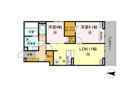 B-KUBUS(2LDK/3階)の間取り写真