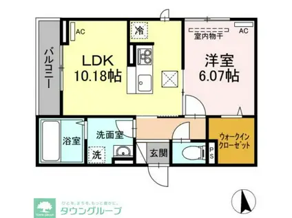 イグレック新小平(1LDK/2階)の間取り写真