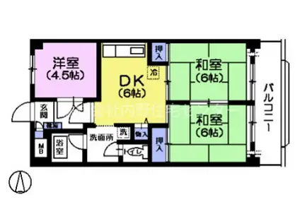 ペルリーノ武蔵関E棟(3DK/1階)の間取り写真