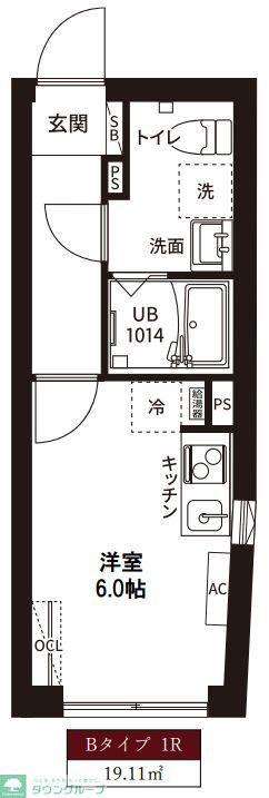 レピュア磯子駅前レジデンス(ワンルーム/1階)の間取り写真