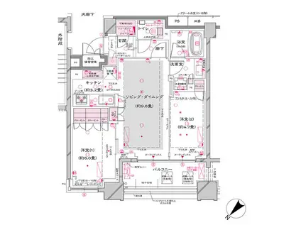 オーパスレジデンス銀座イースト(2LDK/7階)の間取り写真