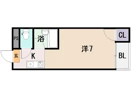 林マンション(1K/2階)の間取り写真