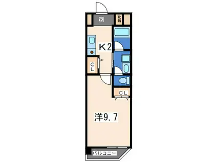 YOKOHAMA MOTOMACHI GARDEN16(1K/1階)の間取り写真
