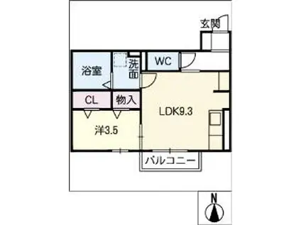 J.サイプレス A(1LDK/2階)の間取り写真