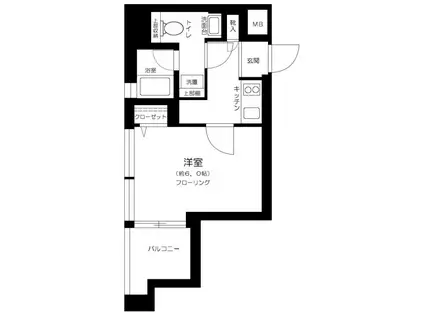 プレール・ドゥーク銀座東(1K/7階)の間取り写真