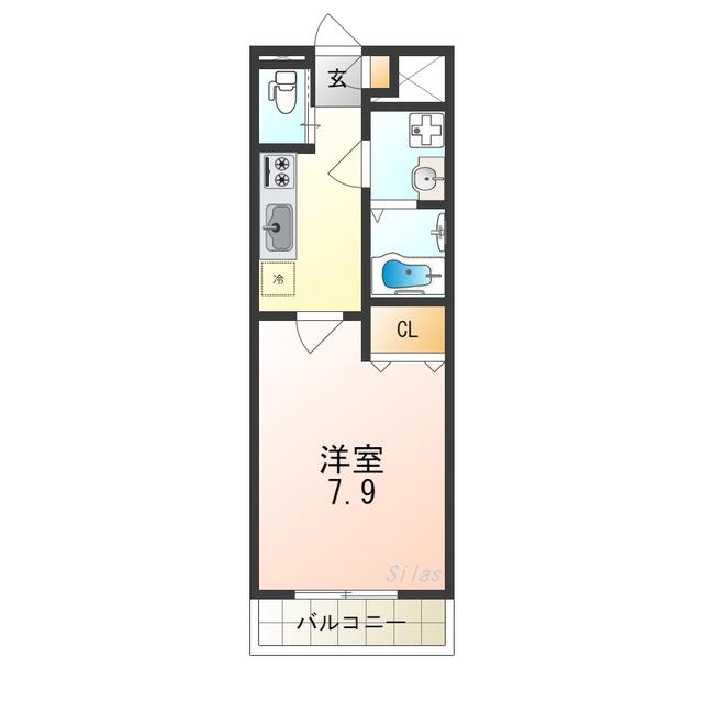フィアスコート中百舌鳥(1K/3階)の間取り写真