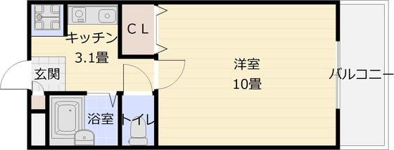 マービーハウス2(1K/1階)の間取り写真