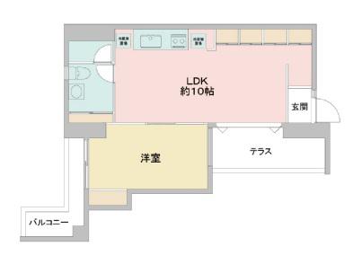 アーバンフラッツ湊町(1LDK/4階)の間取り写真