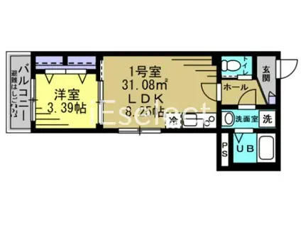 クアトロ本千葉(1LDK/2階)の間取り写真
