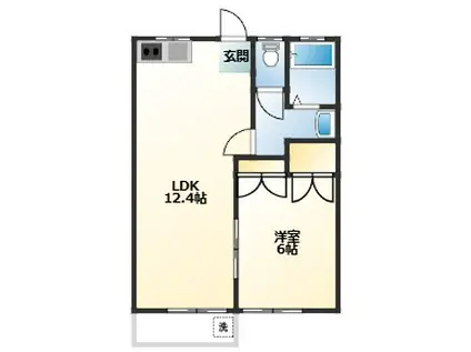 セイシェルハイムII(1LDK/2階)の間取り写真