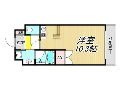 グランシャリオイースト(1K/5階)の間取り写真