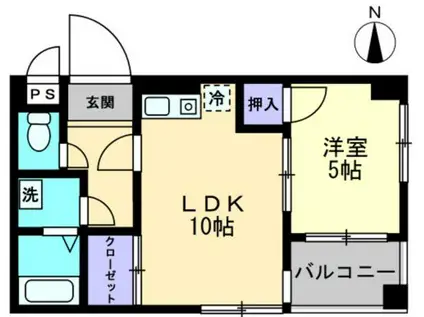 グランディI(1LDK/3階)の間取り写真
