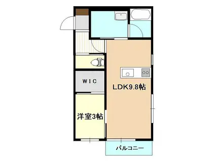 GRUE.TORTUE(1LDK/1階)の間取り写真