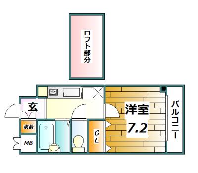 コラール1番館(1K/3階)の間取り写真