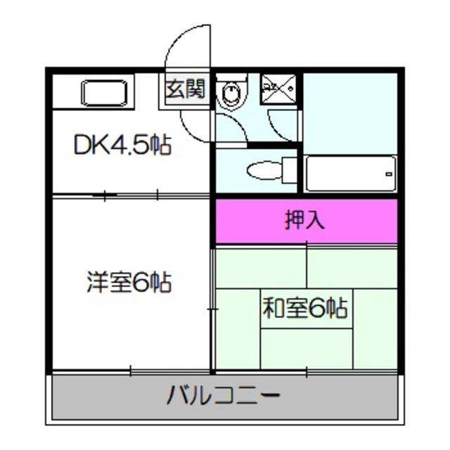 マンション大谷(2DK/2階)の間取り写真